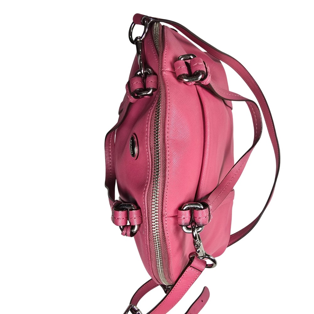 Coach Cora Domed Satchel Women Medium Pink Fair Saffiano Leather F25671 - Picture 4 of 11